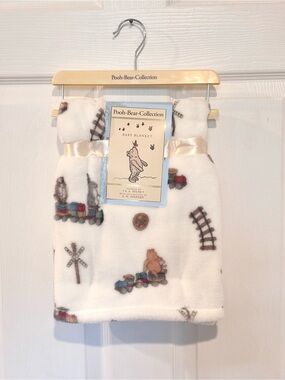 NEW Pooh-Bear-Collection Soft BABY BLANKET 30in x 40in Winnie The Pooh Trains